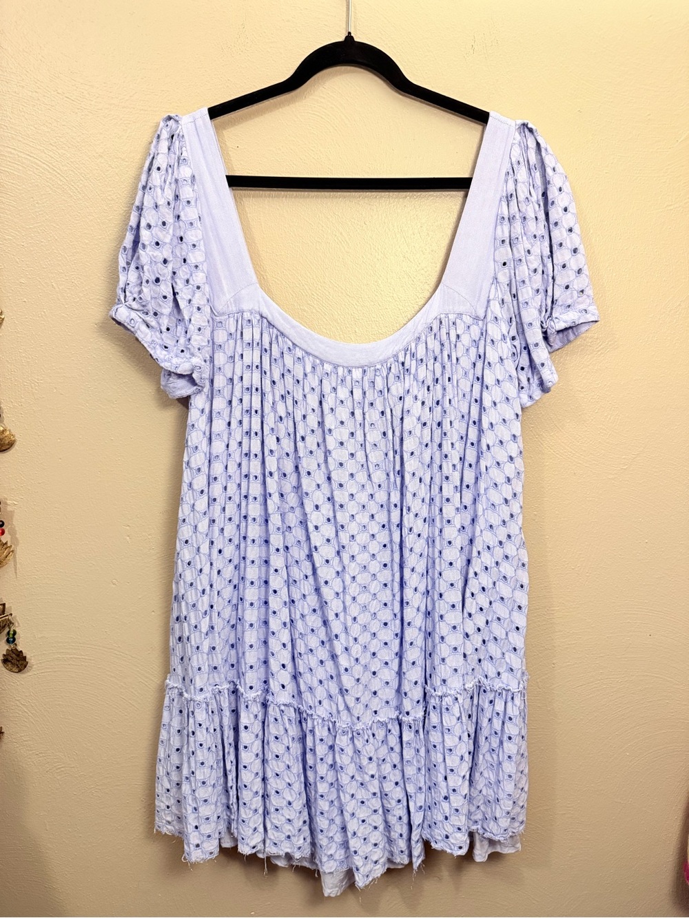 Free People Janie Mini Babydoll Dress Lavender Pockets Women’s Size Large